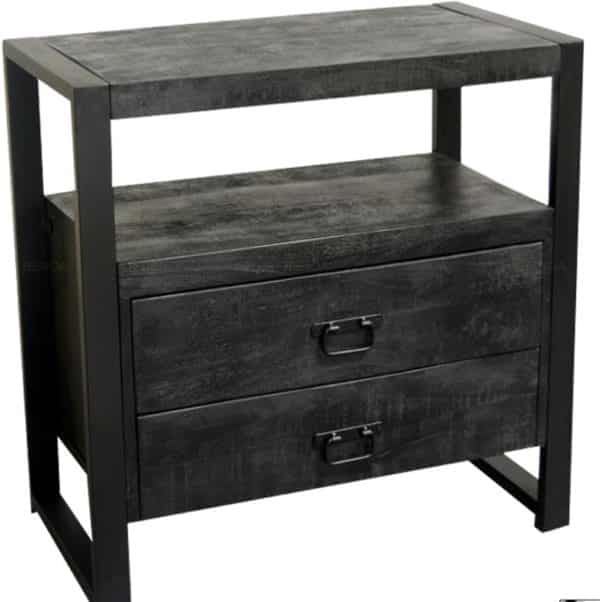 britt 2 drawer cabinet black 80