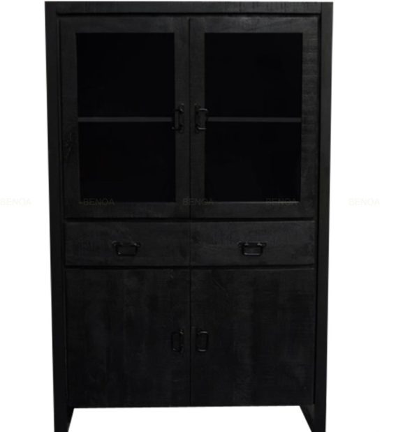 britt glass door cabinet black 115 2