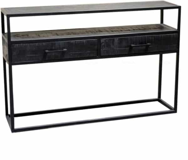 jax 2 drawer console table black 120 3
