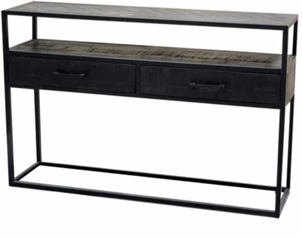 jax 2 drawer console table black 120